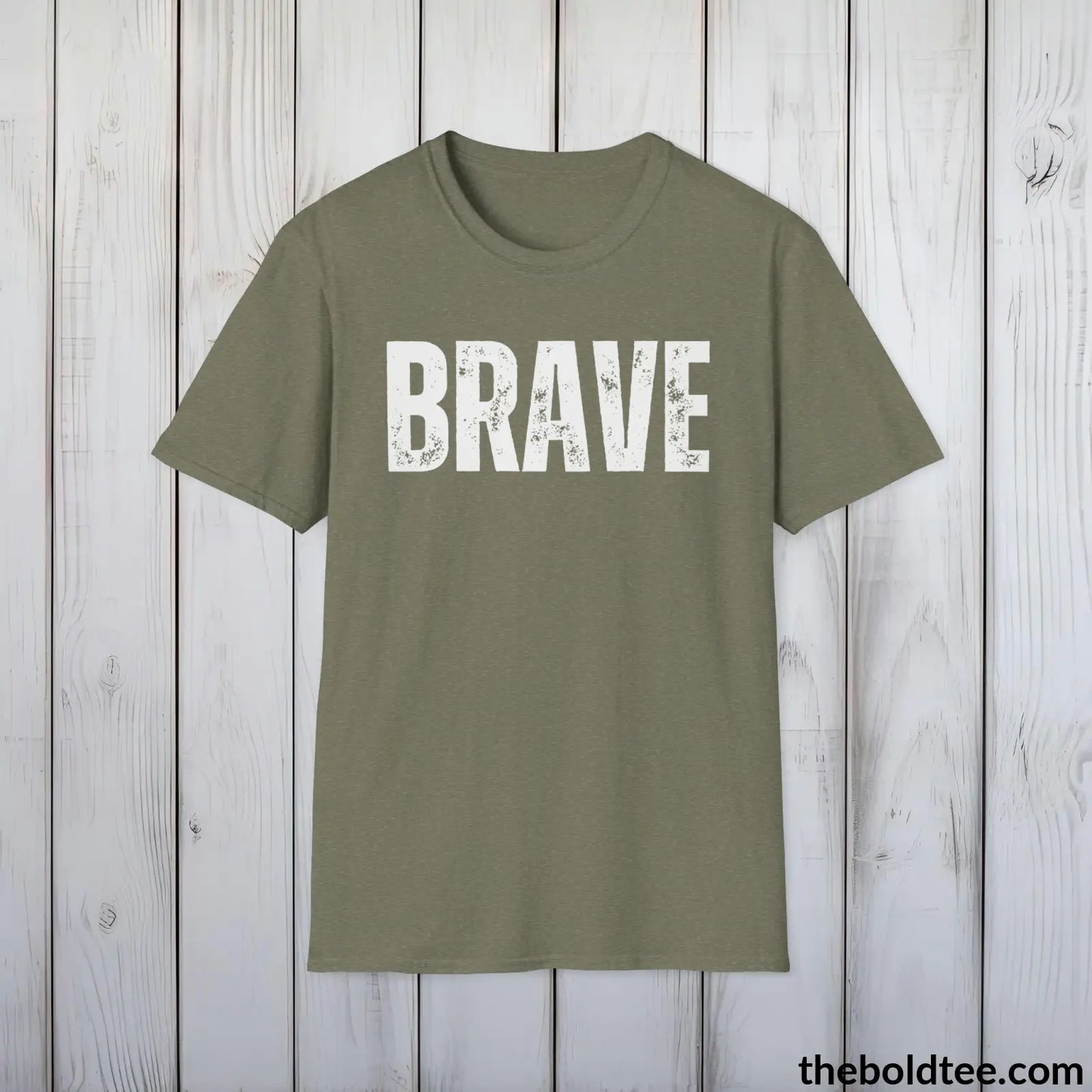 BRAVE Tee - Casual, Sustainable & Soft Cotton Crewneck Unisex T-Shirt - 9 Bold Colors