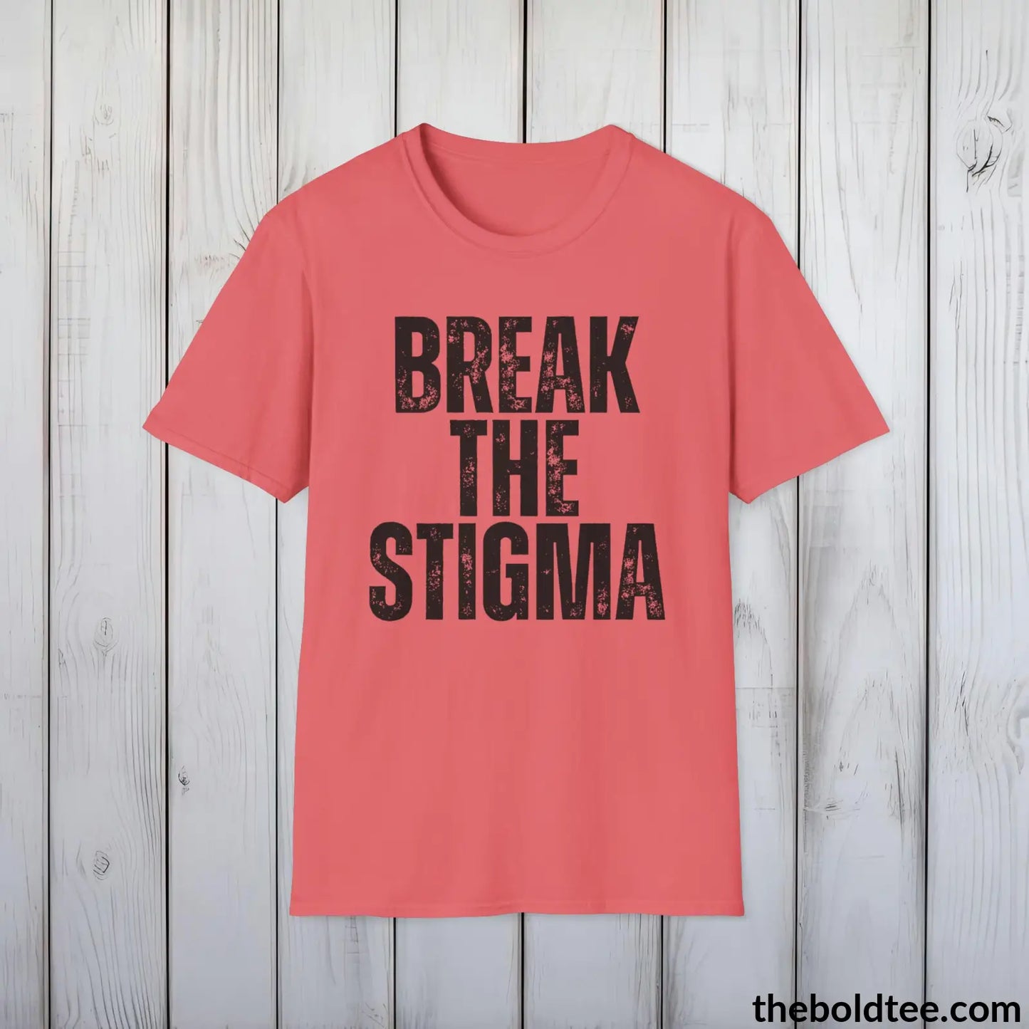 BREAK THE STIGMA Mental Health Awareness Tee - Soft Cotton Crewneck Unisex T-Shirt - 8 Trendy Colors