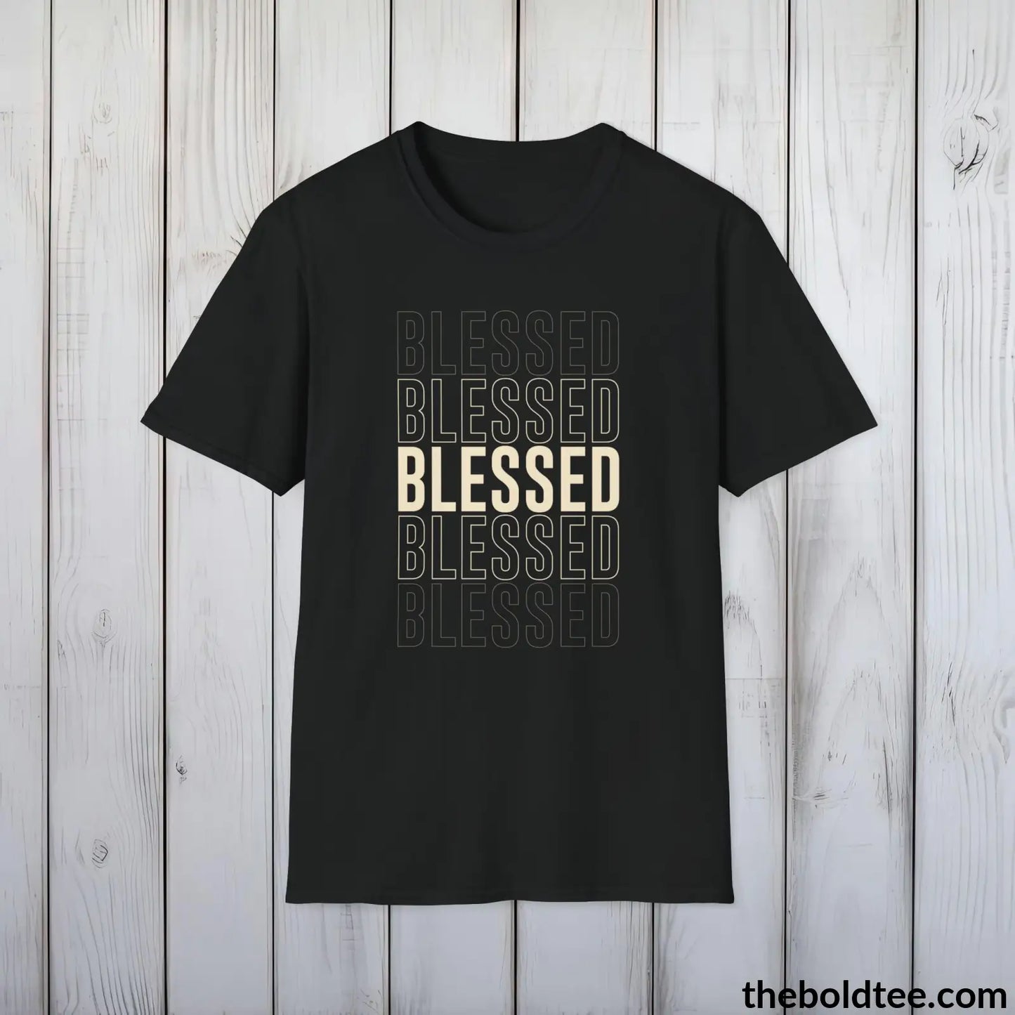 Blessed Christian T-Shirt - Inspirational, Casual Soft Cotton Crewneck Tee - Graceful Church Gift for Friends and Family - 8 Colors