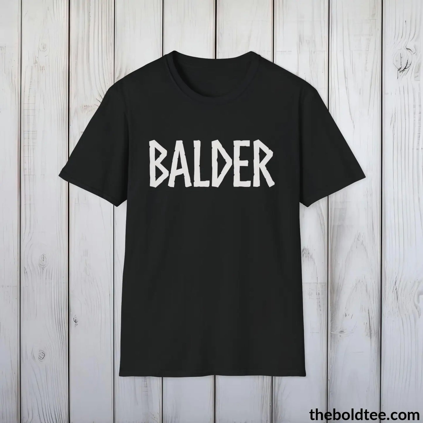 BALDER Tee - Bold Viking Mythology Cotton T-Shirt - 9 Epic Dark Colors Available