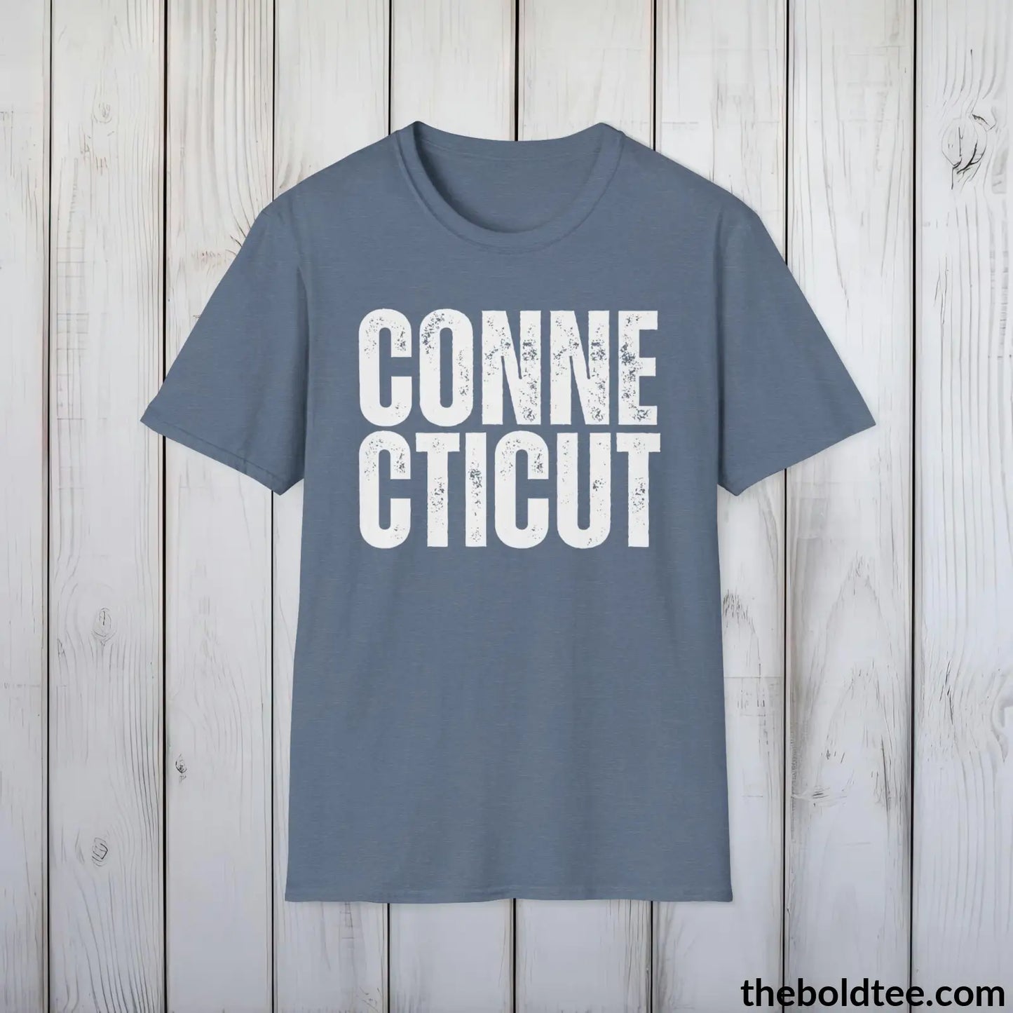 CONNECTICUT Tee - Casual, Sustainable & Soft Cotton Crewneck Unisex T-Shirt - 9 Bold Colors