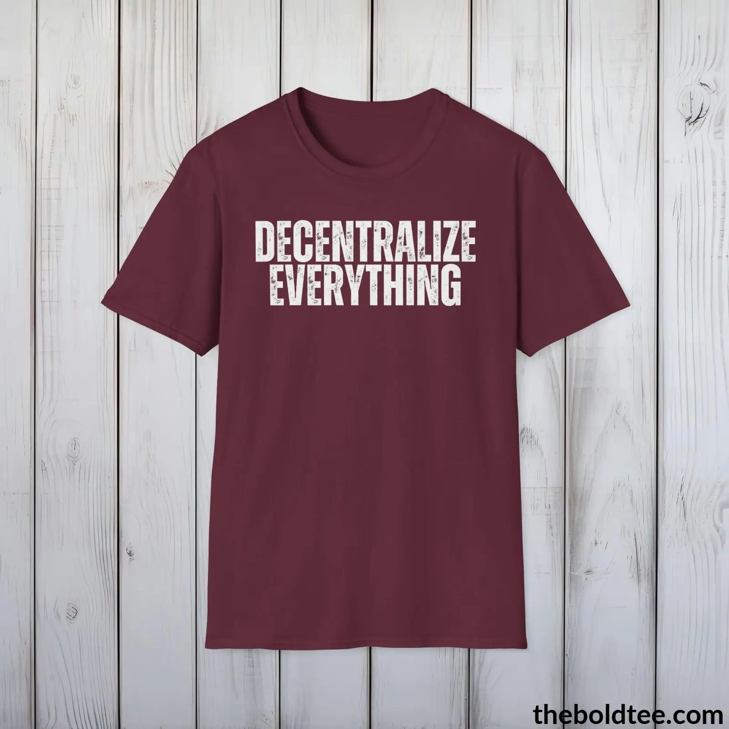 DECENTRALIZE EVERYTHING  Cryptocurrency Tee - Cotton Crewneck Unisex T-Shirt - 9 Bold Colors