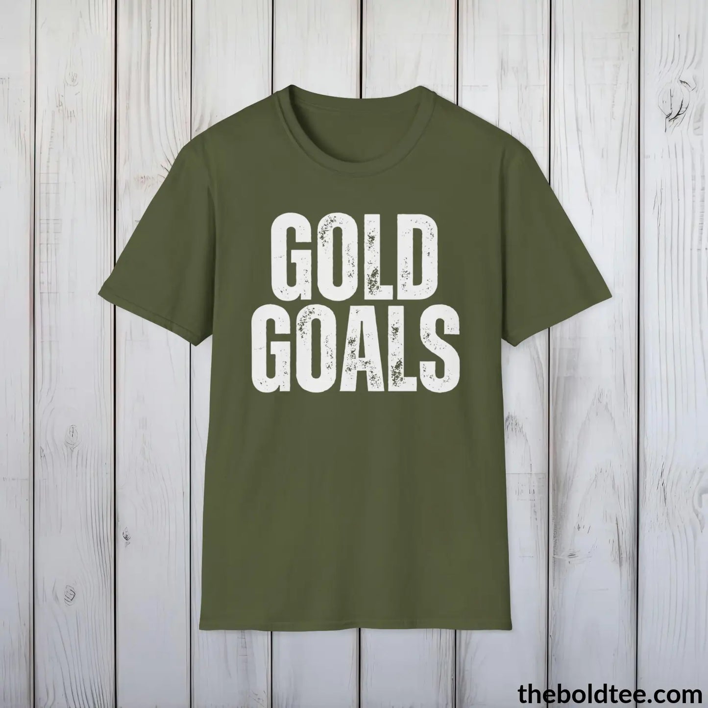 Bold GOLD GOALS Tee - Premium Cotton Crewneck Unisex T-Shirt - 9 Bold Colors