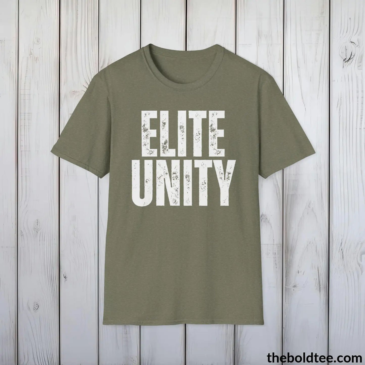 ELITE UNITY Military Tee - Strong & Versatile Cotton Crewneck T-Shirt - 9 Bold Colors