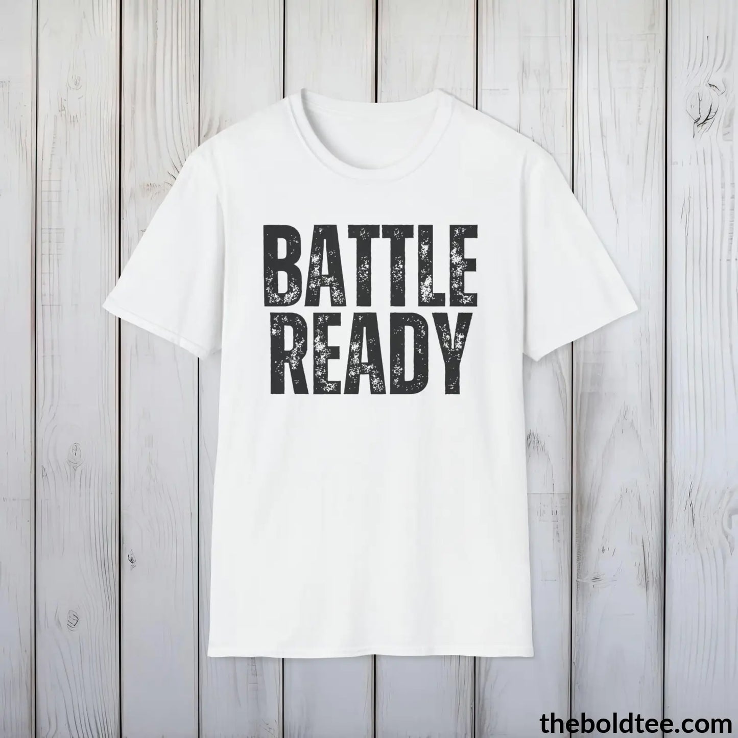 BATTLE READY Military Tee - Strong & Versatile Cotton Crewneck T-Shirt - 9 Bold Colors