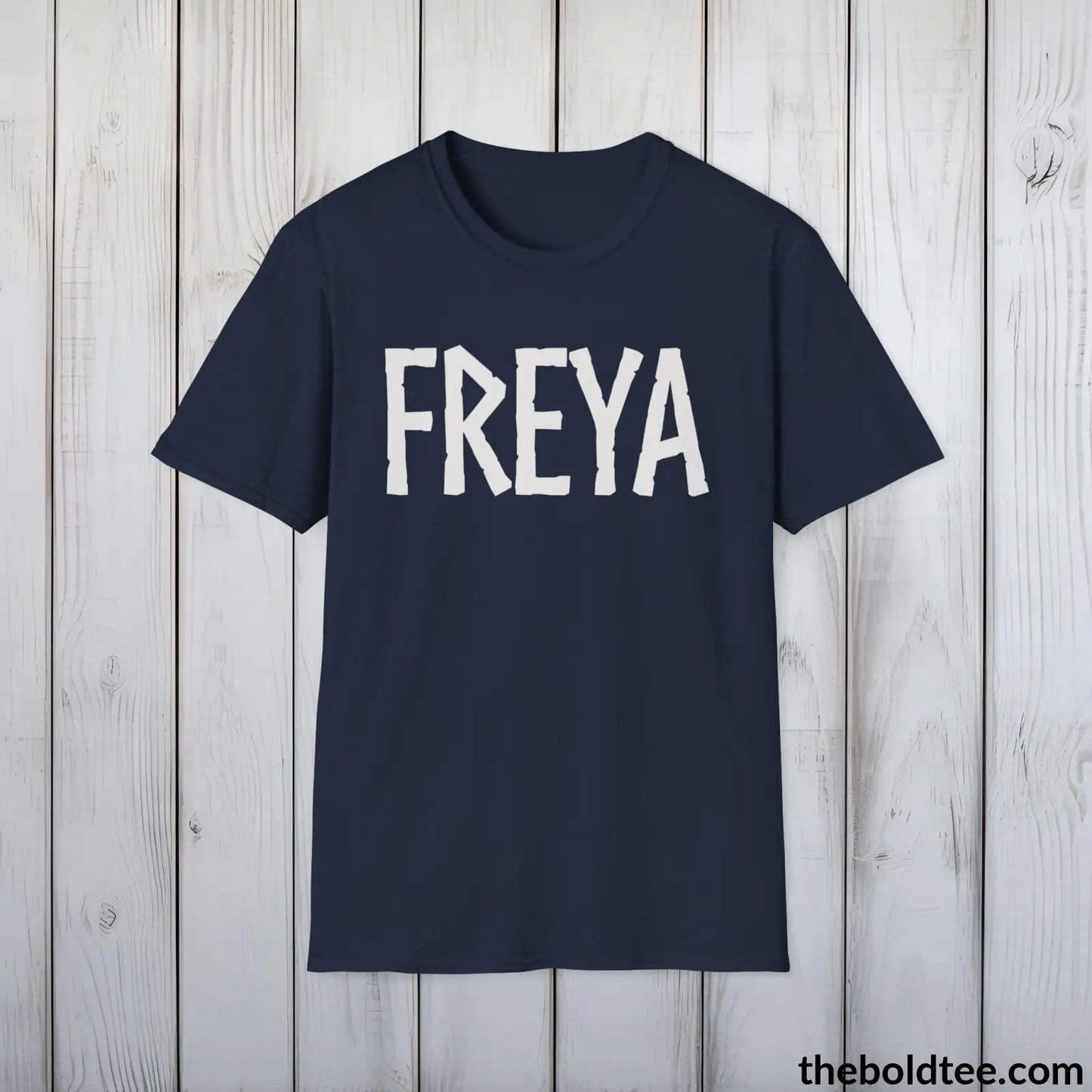 FREYA Tee - Bold Viking Mythology Cotton T-Shirt - 9 Epic Dark Colors Available