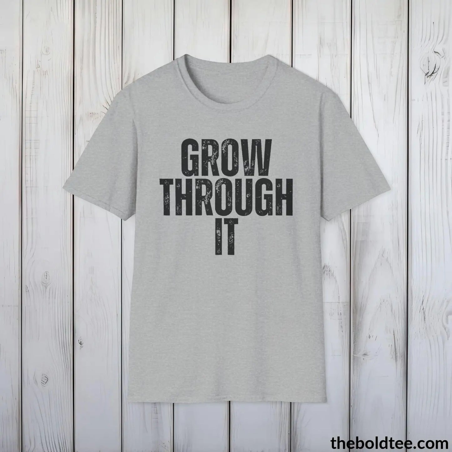 GROW THROUGH IT Mental Health Awareness Tee - Soft Cotton Crewneck Unisex T-Shirt - 8 Trendy Colors