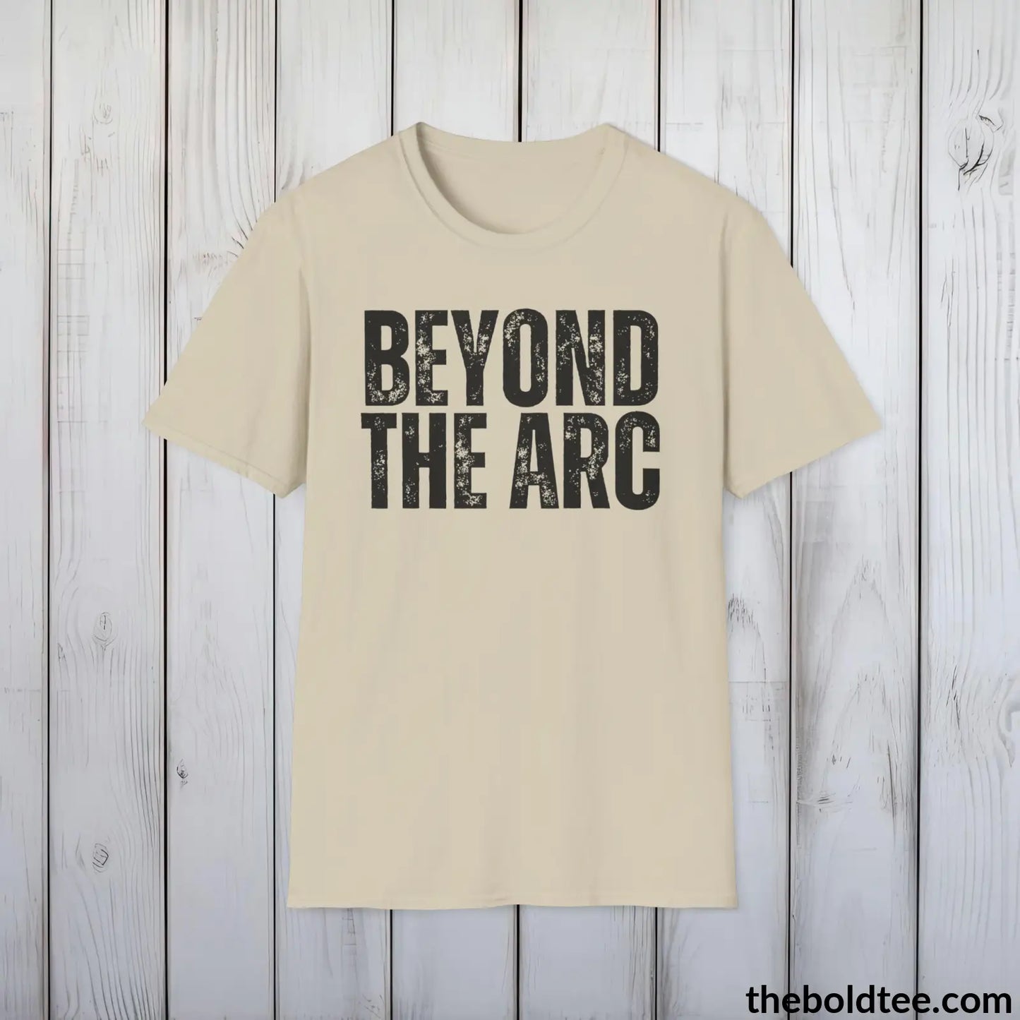 BEYOND THE ARC Basketball Tee - Sustainable & Soft Cotton Crewneck Unisex T-Shirt - 9 Bold Colors