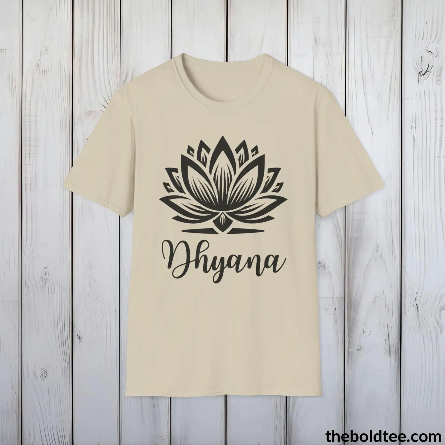 Dhyana Yoga Tee - Sustainable & Soft Cotton Crewneck Unisex T-Shirt - 9 Bold Colors