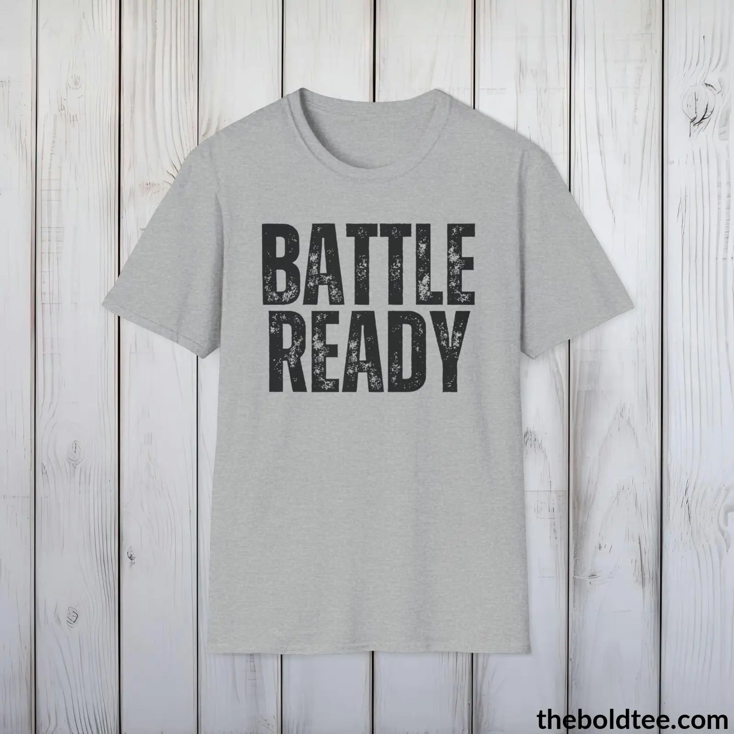 BATTLE READY Military Tee - Strong & Versatile Cotton Crewneck T-Shirt - 9 Bold Colors