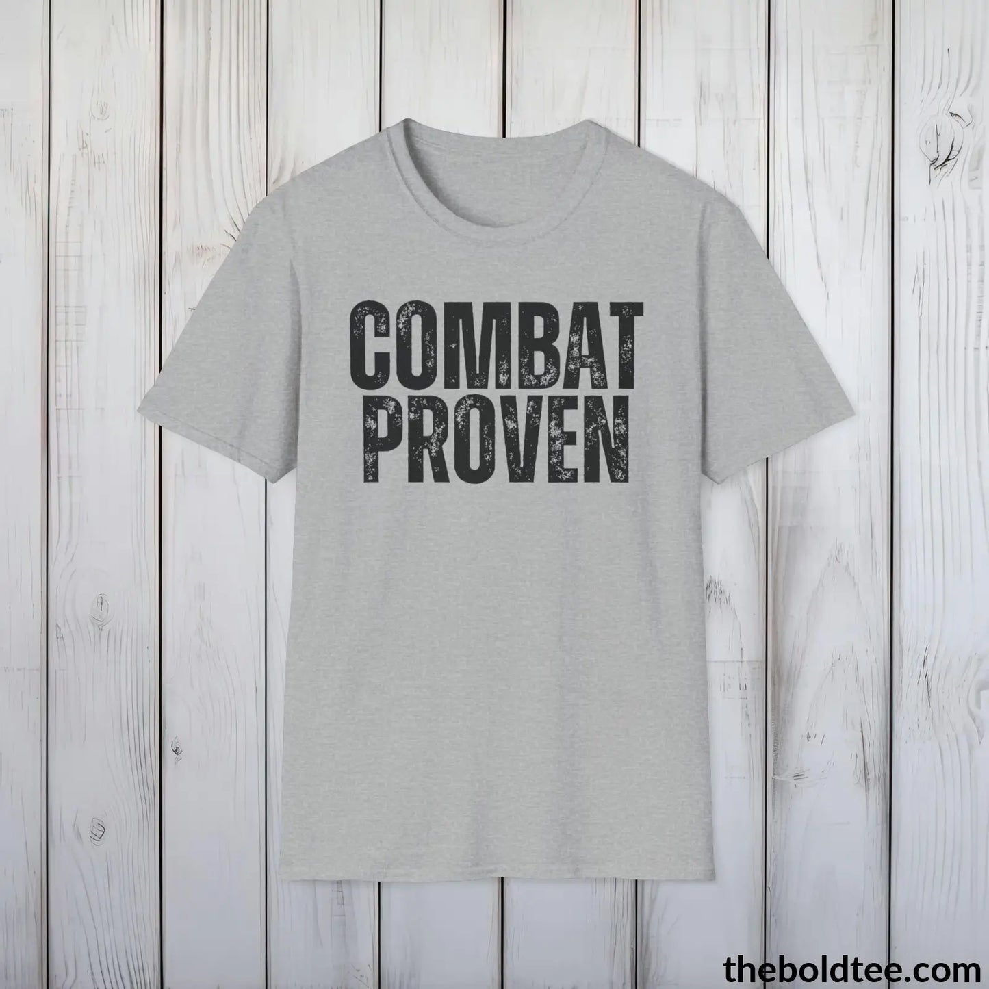 COMBAT PROVEN Military Tee - Strong & Versatile Cotton Crewneck T-Shirt - 9 Bold Colors