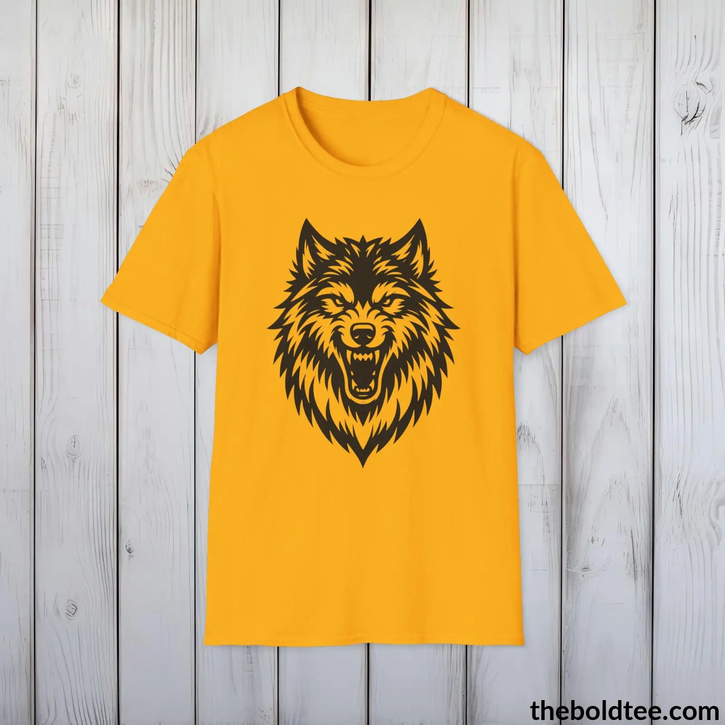 Growling Wolf Tee - Casual, Sustainable & Soft Cotton Crewneck Unisex T-Shirt - 9 Bold Colors