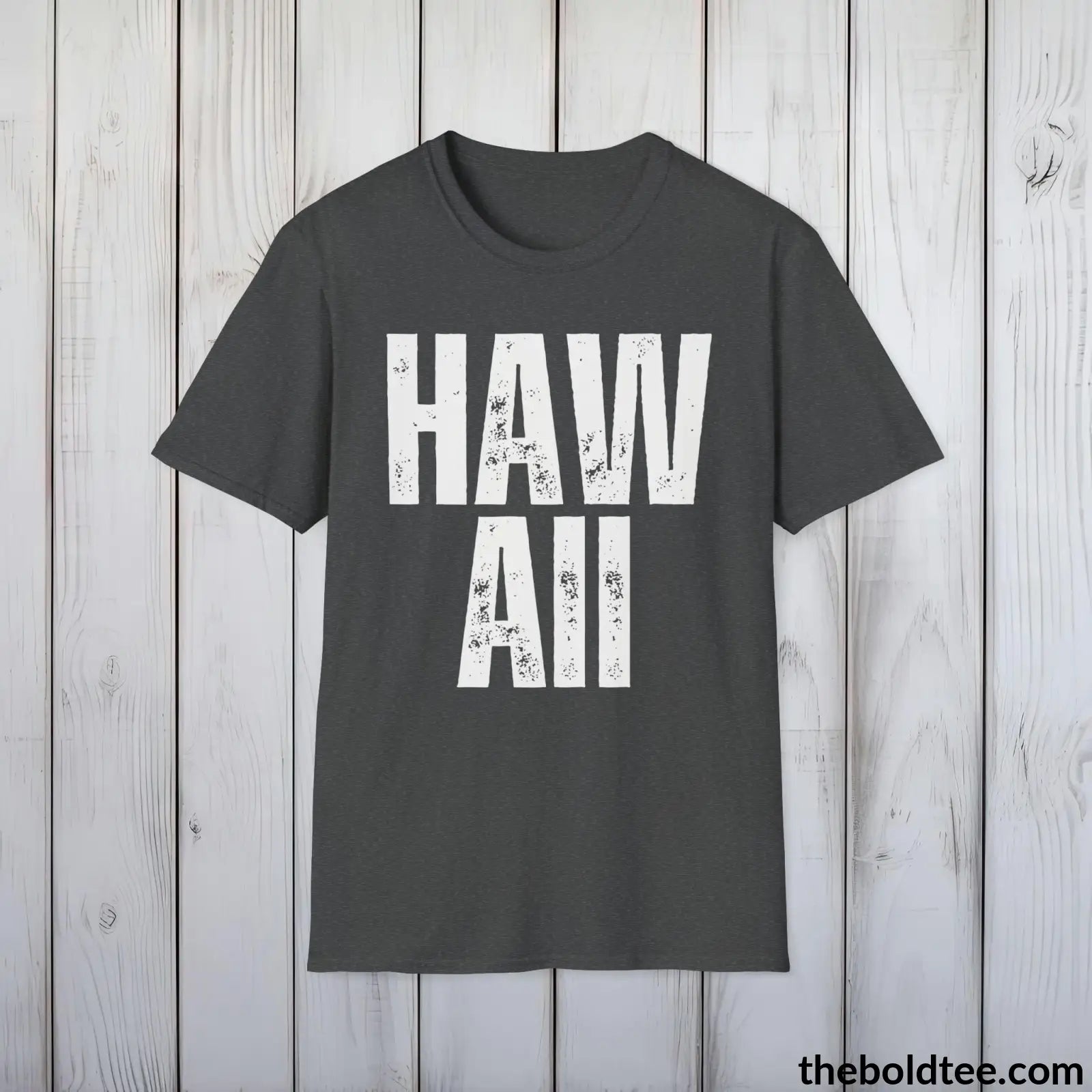 T-Shirt Dark Heather / S HAWAII Tee - Casual, Sustainable & Soft Cotton Crewneck Unisex T-Shirt - 9 Bold Colors