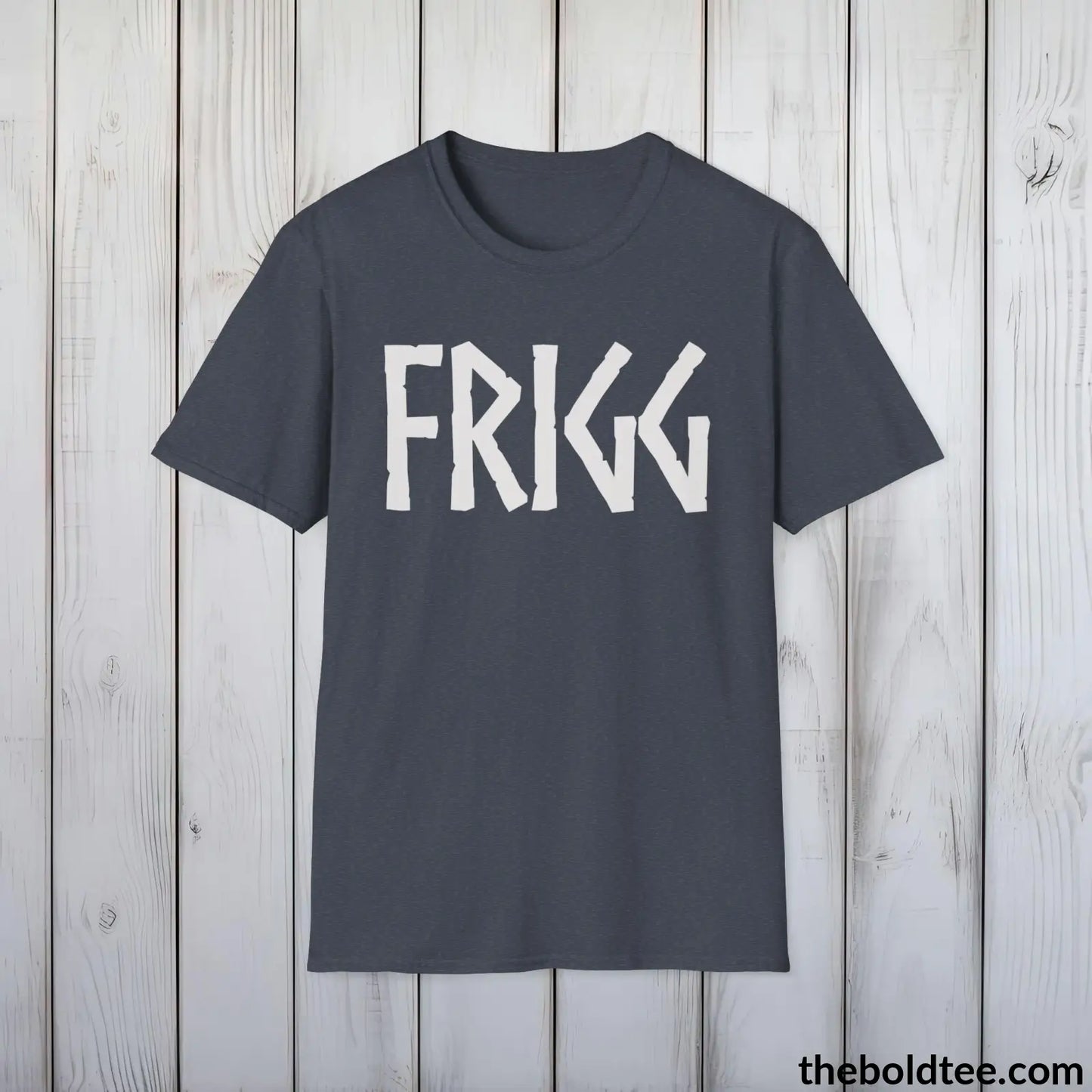 FRIGG Tee - Bold Viking Mythology Cotton T-Shirt - 9 Epic Dark Colors Available