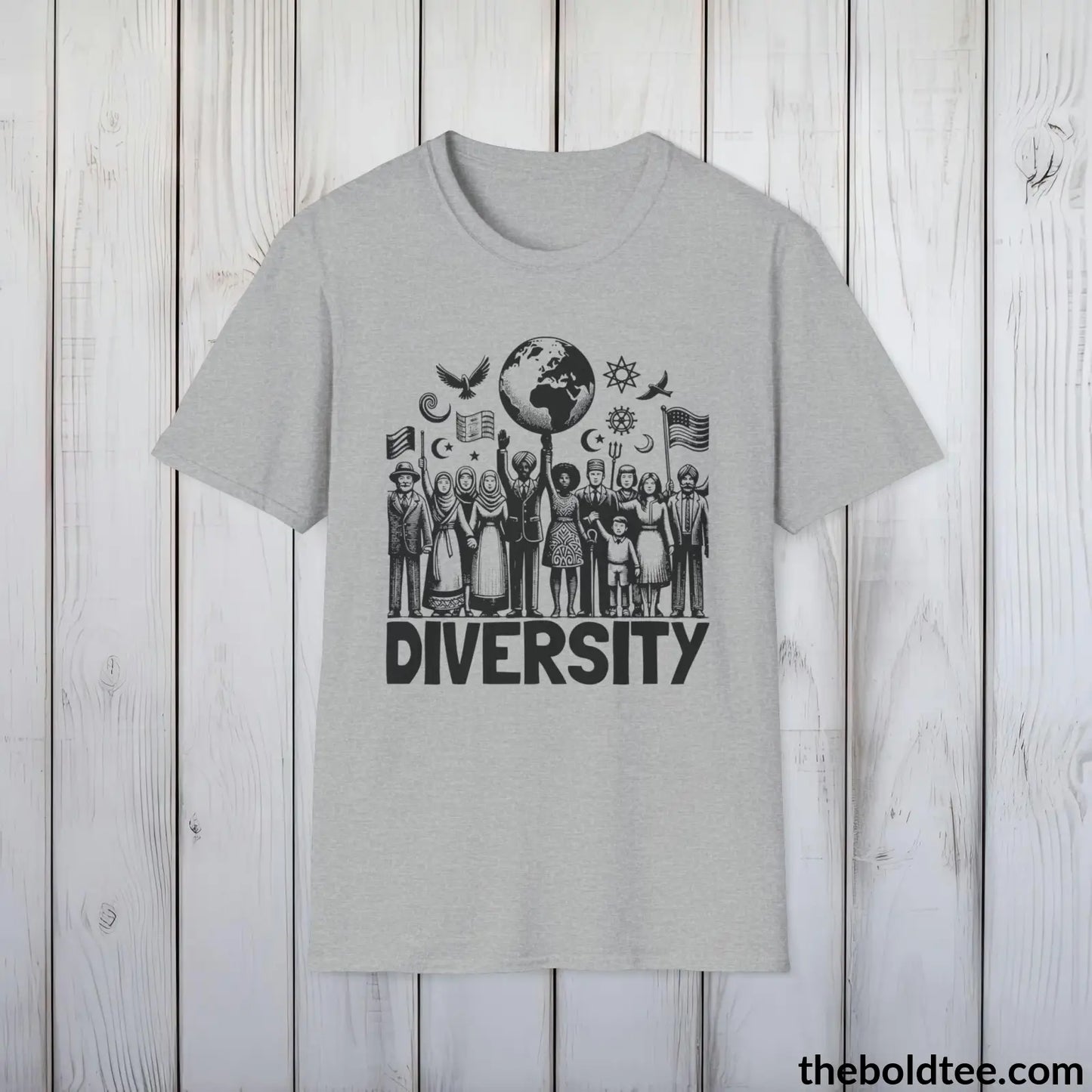 Diversity Awareness Tee - Sustainable & Soft Cotton Crewneck Unisex T-Shirt - 8 Trendy Colors