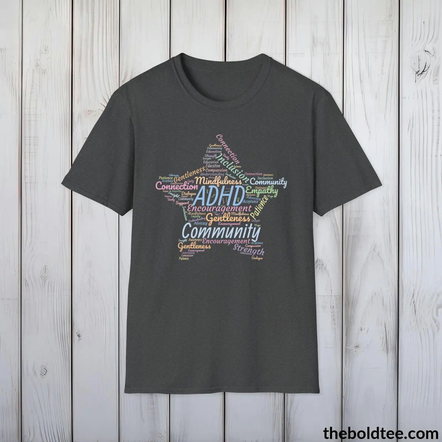 ADHD Awareness & Support T-Shirt - Acceptance and Understanding Unisex Tee - Mindful ADHD Community Support Tee Gift - 8 Trendy Colors