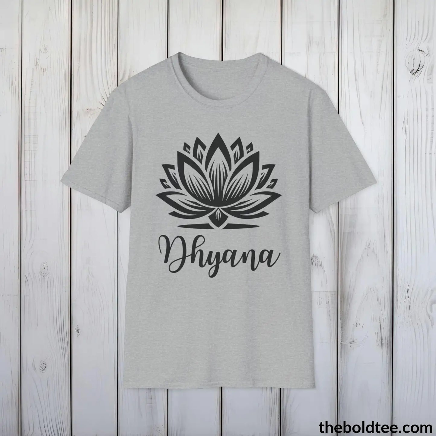 Dhyana Yoga Tee - Sustainable & Soft Cotton Crewneck Unisex T-Shirt - 9 Bold Colors