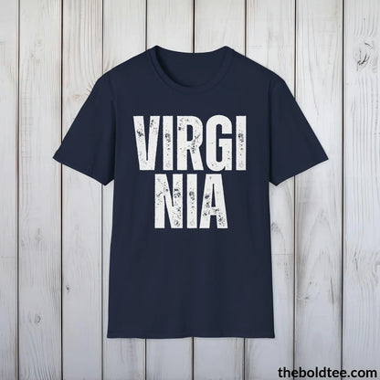 T-Shirt Navy / S VIRGINIA - Casual, Sustainable & Soft Cotton Crewneck Unisex T-Shirt - 9 Bold Colors