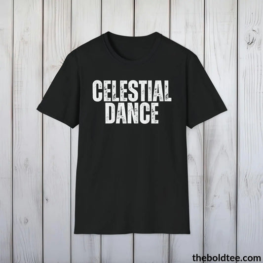CELESTIAL DANCE Space Tee - Casual, Sustainable & Soft Cotton Crewneck Unisex T-Shirt - 9 Bold Colors