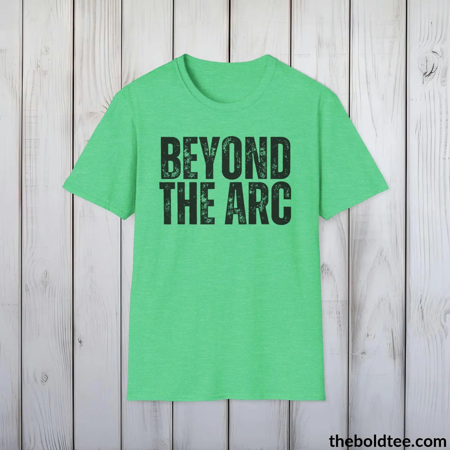 BEYOND THE ARC Basketball Tee - Sustainable & Soft Cotton Crewneck Unisex T-Shirt - 9 Bold Colors