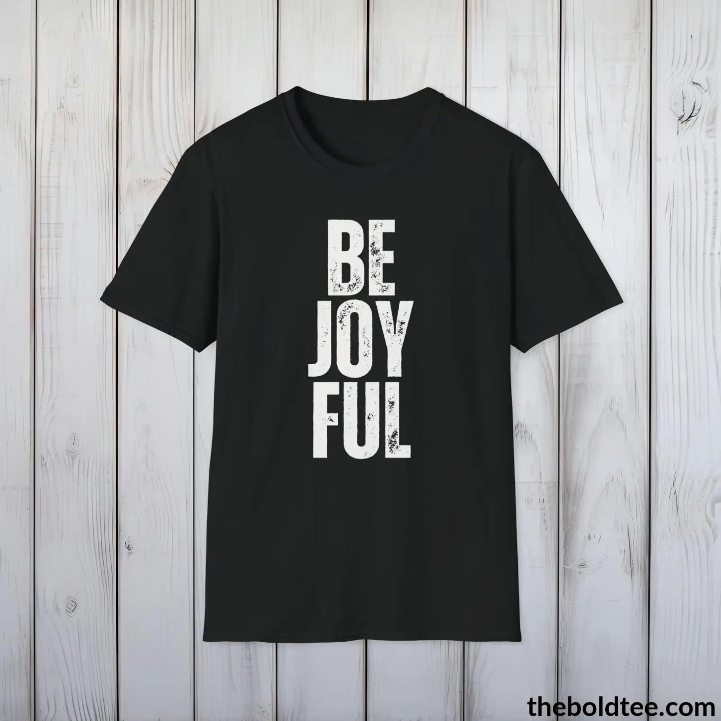 BE JOOYFUL Tee - Casual, Sustainable & Soft Cotton Crewneck Unisex T-Shirt - 9 Bold Colors