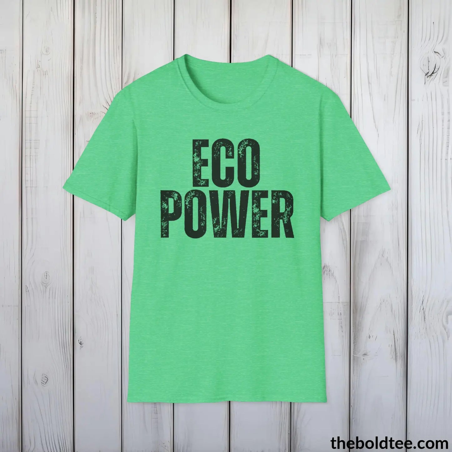 ECO POWER Tee - Casual, Sustainable & Soft Cotton Crewneck Unisex T-Shirt - 9 Bold Colors