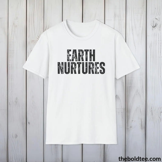 EARTH NURTURES Gardening Tee - Soft & Strong Cotton Crewneck Unisex T-Shirt - 8 Trendy Colors