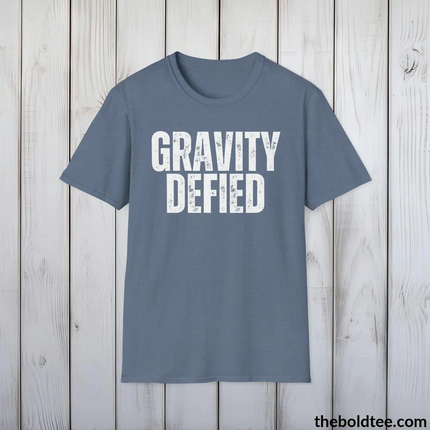 GRAVITY DEFIED Space Tee - Casual, Sustainable & Soft Cotton Crewneck Unisex T-Shirt - 9 Bold Colors