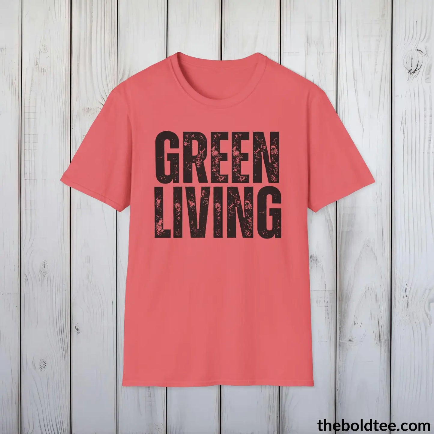 GREEN LIVING Tee - Casual, Sustainable & Soft Cotton Crewneck Unisex T-Shirt - 9 Bold Colors