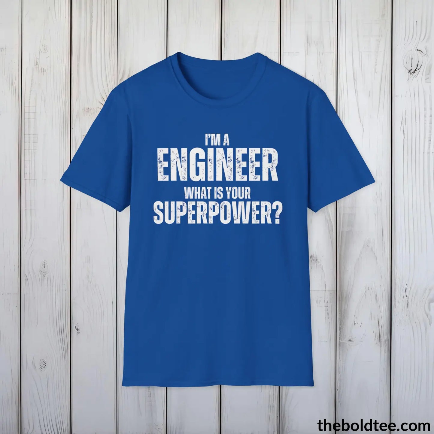 ENGINEER Superpower Tee - Casual, Sustainable & Soft Cotton Crewneck Unisex T-Shirt - in 9 Bold Colors