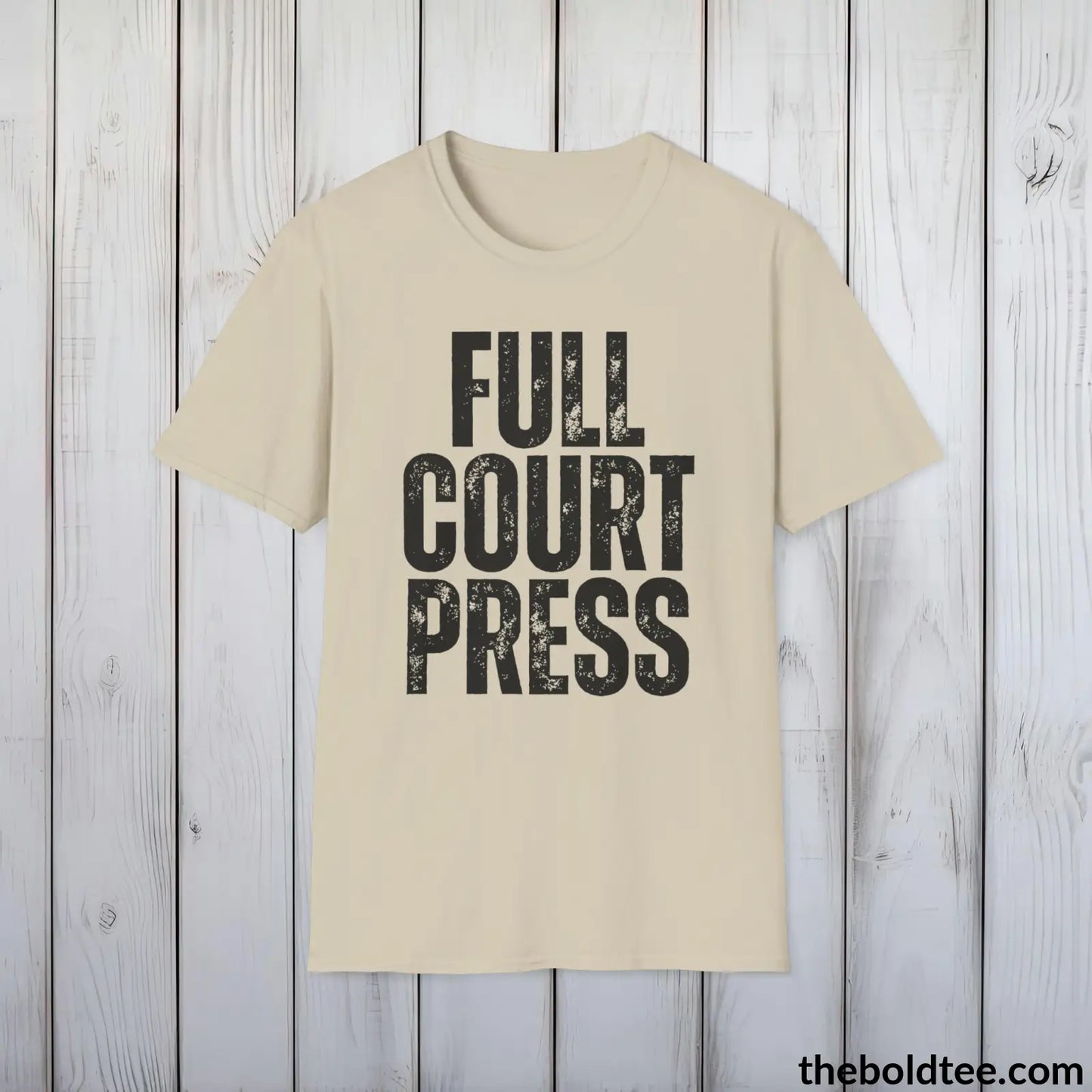 FULL COURT PRESS Basketball Tee - Sustainable & Soft Cotton Crewneck Unisex T-Shirt - 9 Bold Colors