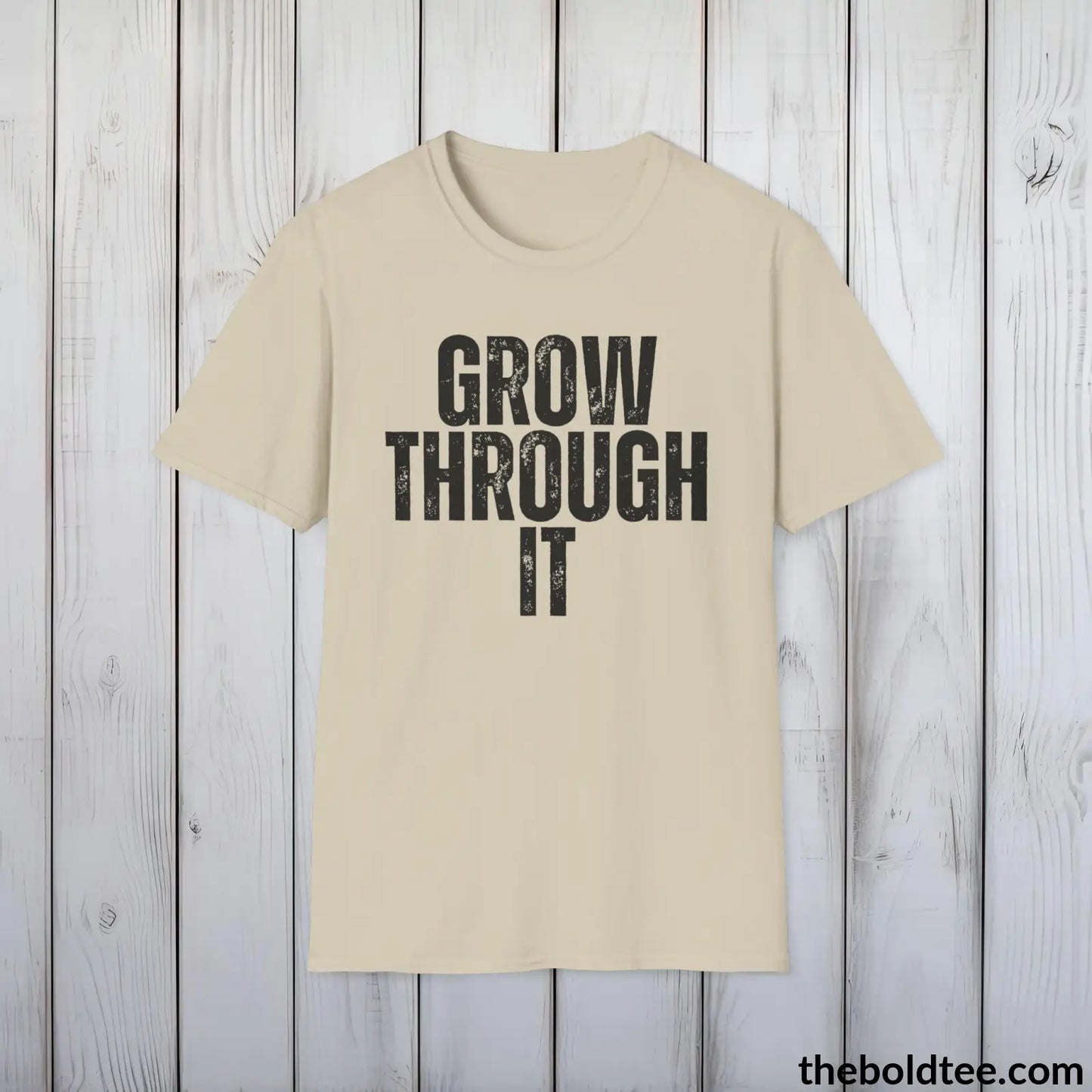 GROW THROUGH IT Mental Health Awareness Tee - Soft Cotton Crewneck Unisex T-Shirt - 8 Trendy Colors