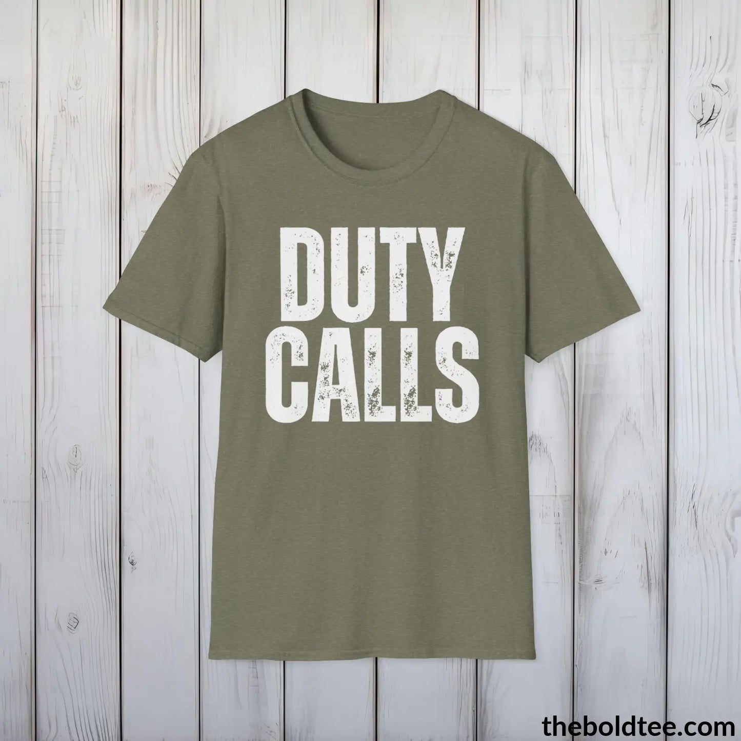 DUTY CALLS Military Tee - Strong & Versatile Cotton Crewneck T-Shirt - 9 Bold Colors