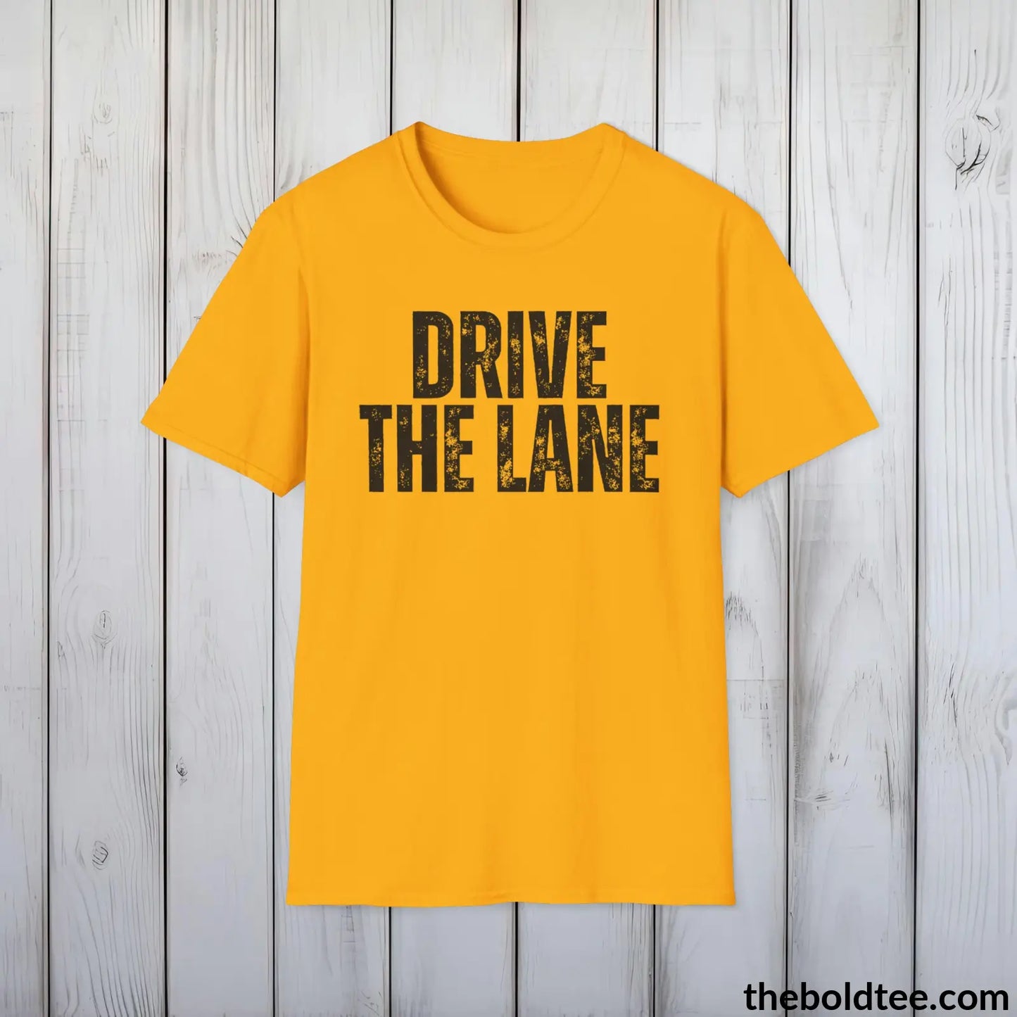 DRIVE THE LANE Basketball Tee - Sustainable & Soft Cotton Crewneck Unisex T-Shirt - 9 Bold Colors