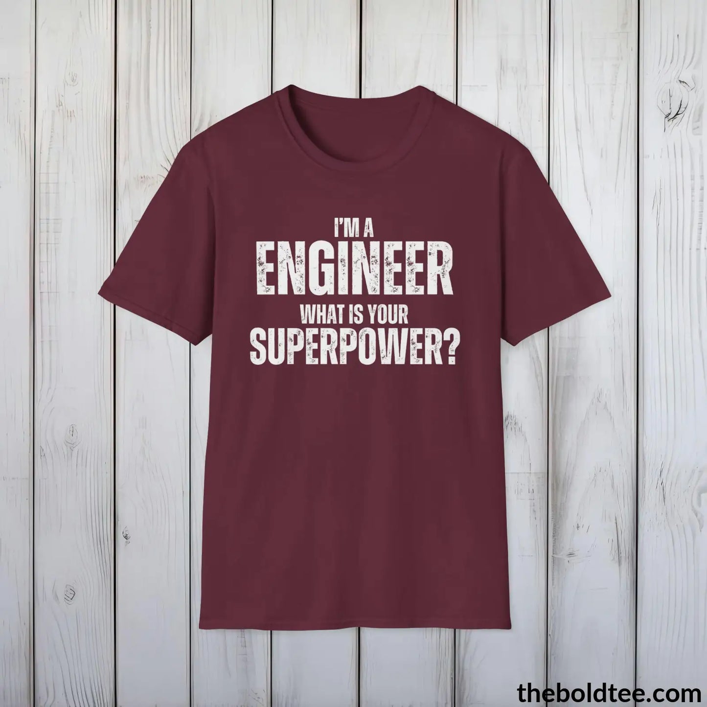 ENGINEER Superpower Tee - Casual, Sustainable & Soft Cotton Crewneck Unisex T-Shirt - in 9 Bold Colors