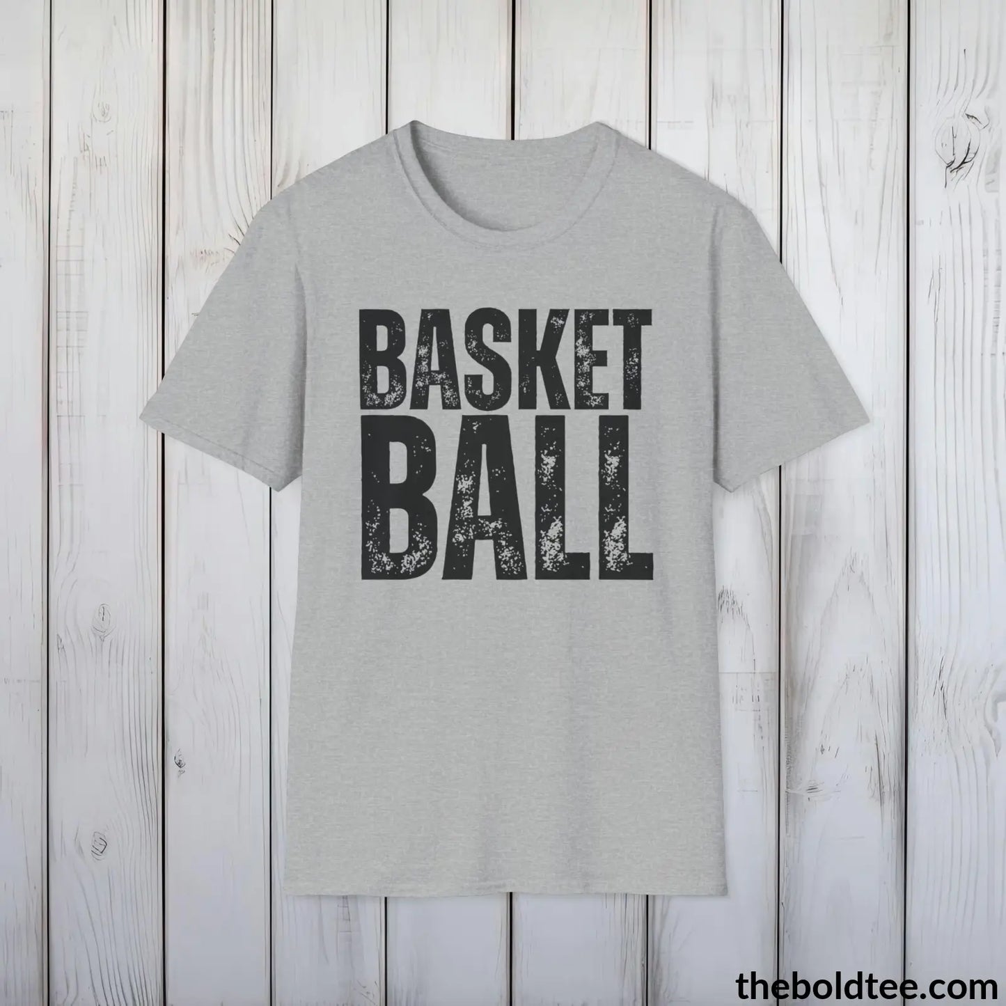 BASKETBALL Tee - Sustainable & Soft Cotton Crewneck Unisex T-Shirt - 9 Bold Colors