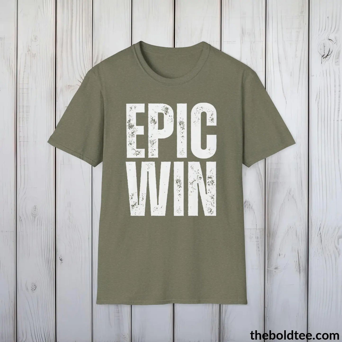 EPIC WIN Gamer Tee - Sustainable & Soft Cotton Crewneck Unisex T-Shirt - 9 Bold Colors