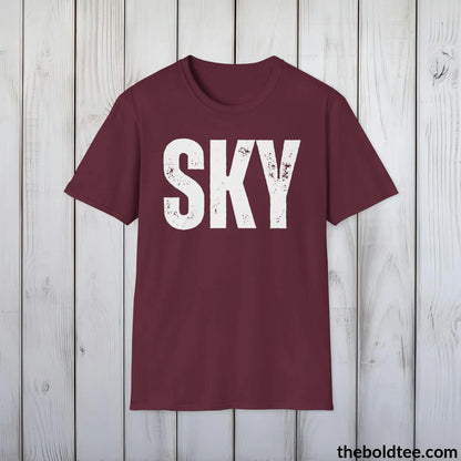 T-Shirt Maroon / S SKY Tee - Bold Urbnan Cotton T-Shirt - 9 Epic Colors Available