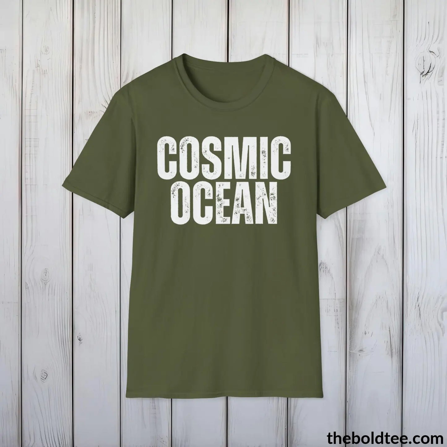 COSMIC OCEAN Space Tee - Casual, Sustainable & Soft Cotton Crewneck Unisex T-Shirt - 9 Bold Colors