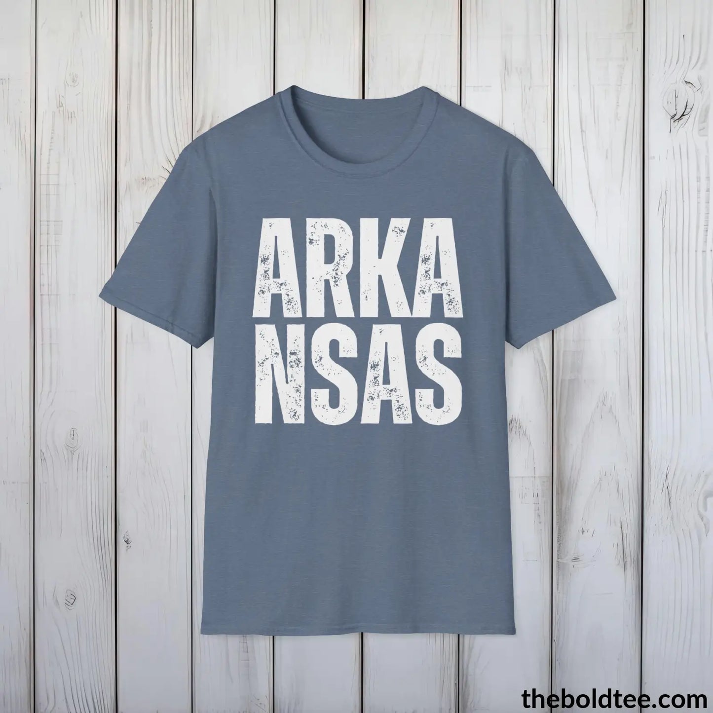 ARKANSAS Tee - Casual, Sustainable & Soft Cotton Crewneck Unisex T-Shirt - 9 Bold Colors