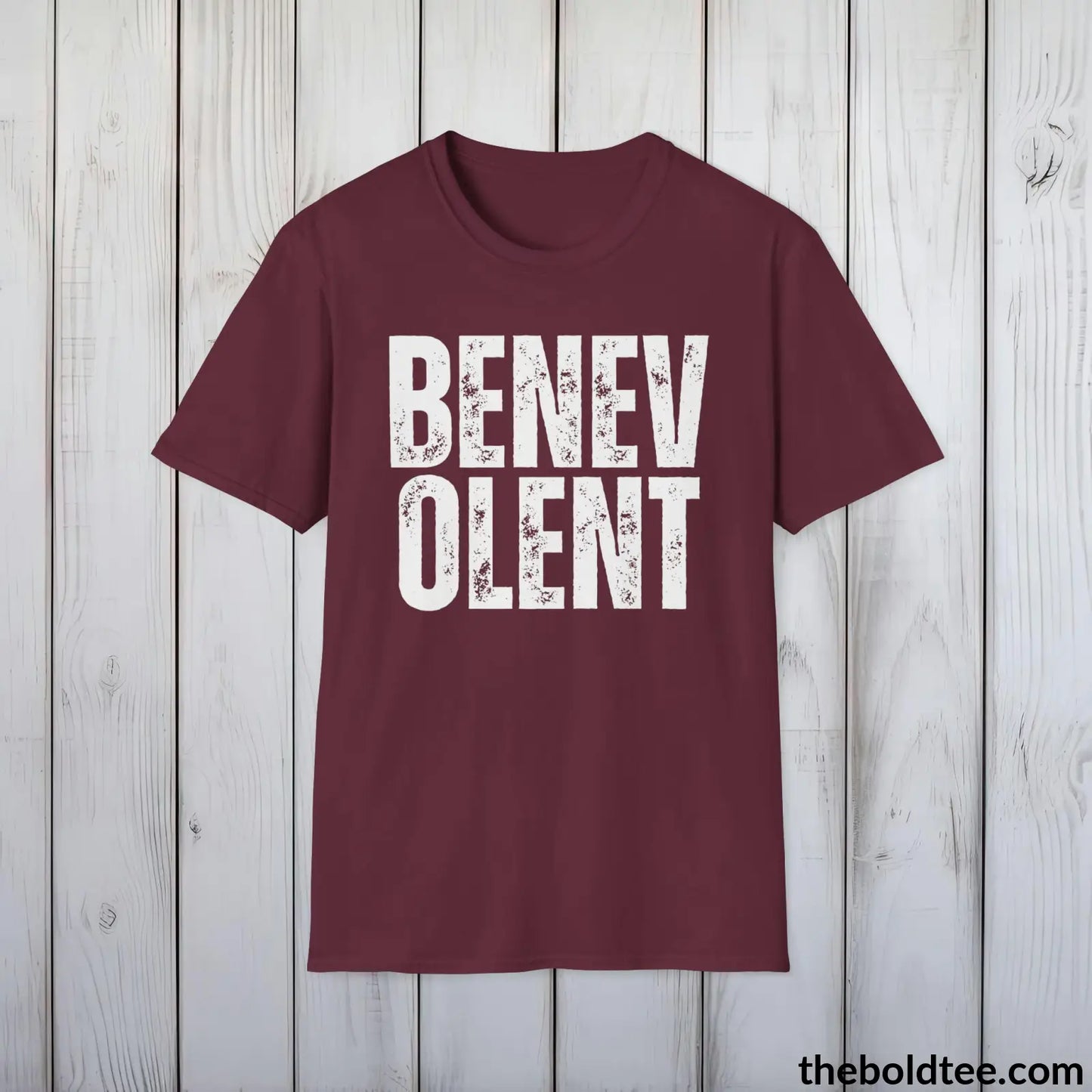 BENEVOLENT Tee - Casual, Sustainable & Soft Cotton Crewneck Unisex T-Shirt - 9 Bold Colors