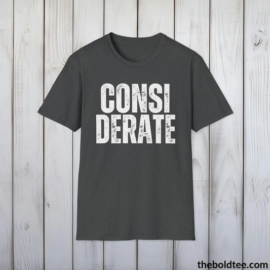 CONSIDERATE Tee - Casual, Sustainable & Soft Cotton Crewneck Unisex T-Shirt - 9 Bold Colors