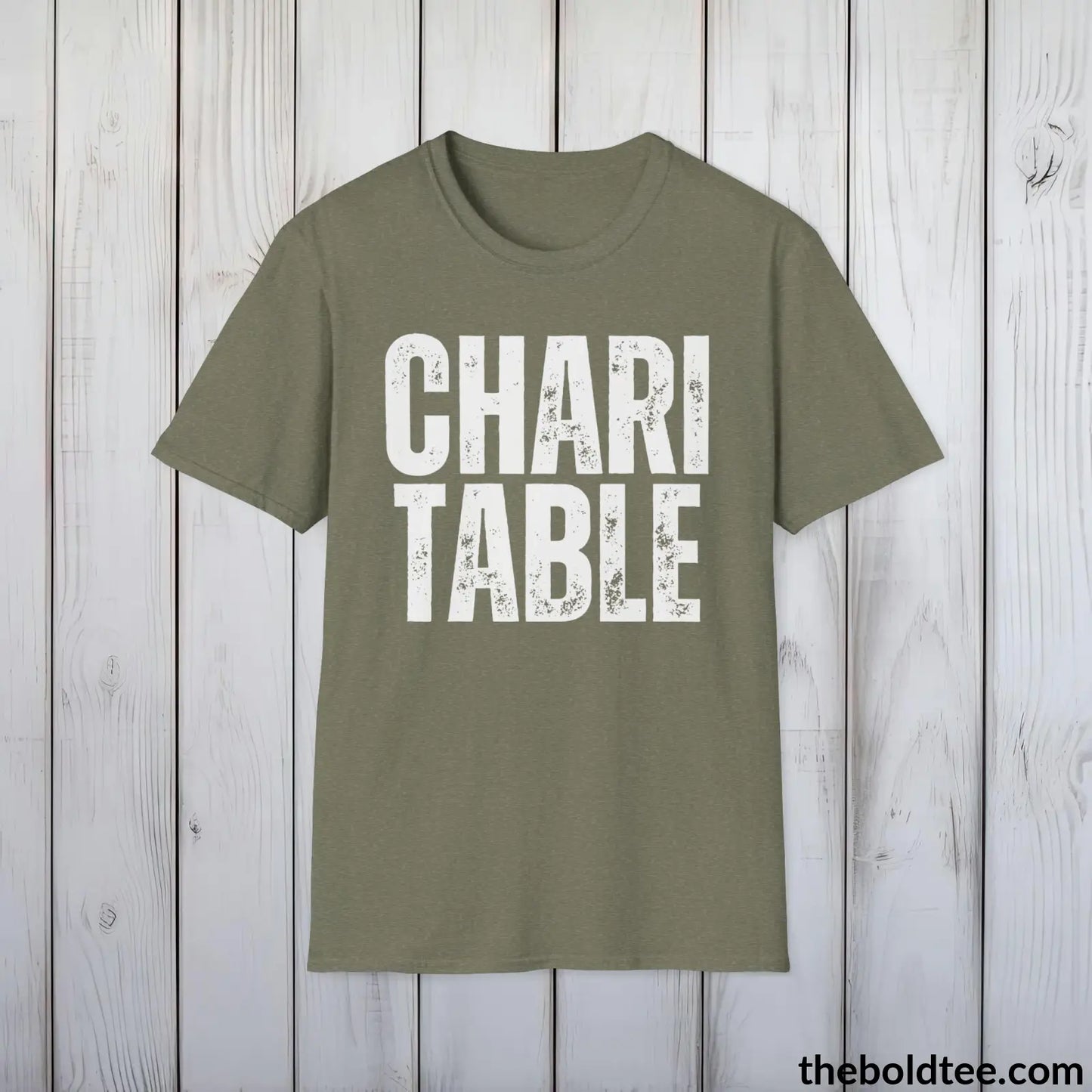 CHARITABLE Tee - Casual, Sustainable & Soft Cotton Crewneck Unisex T-Shirt - 9 Bold Colors