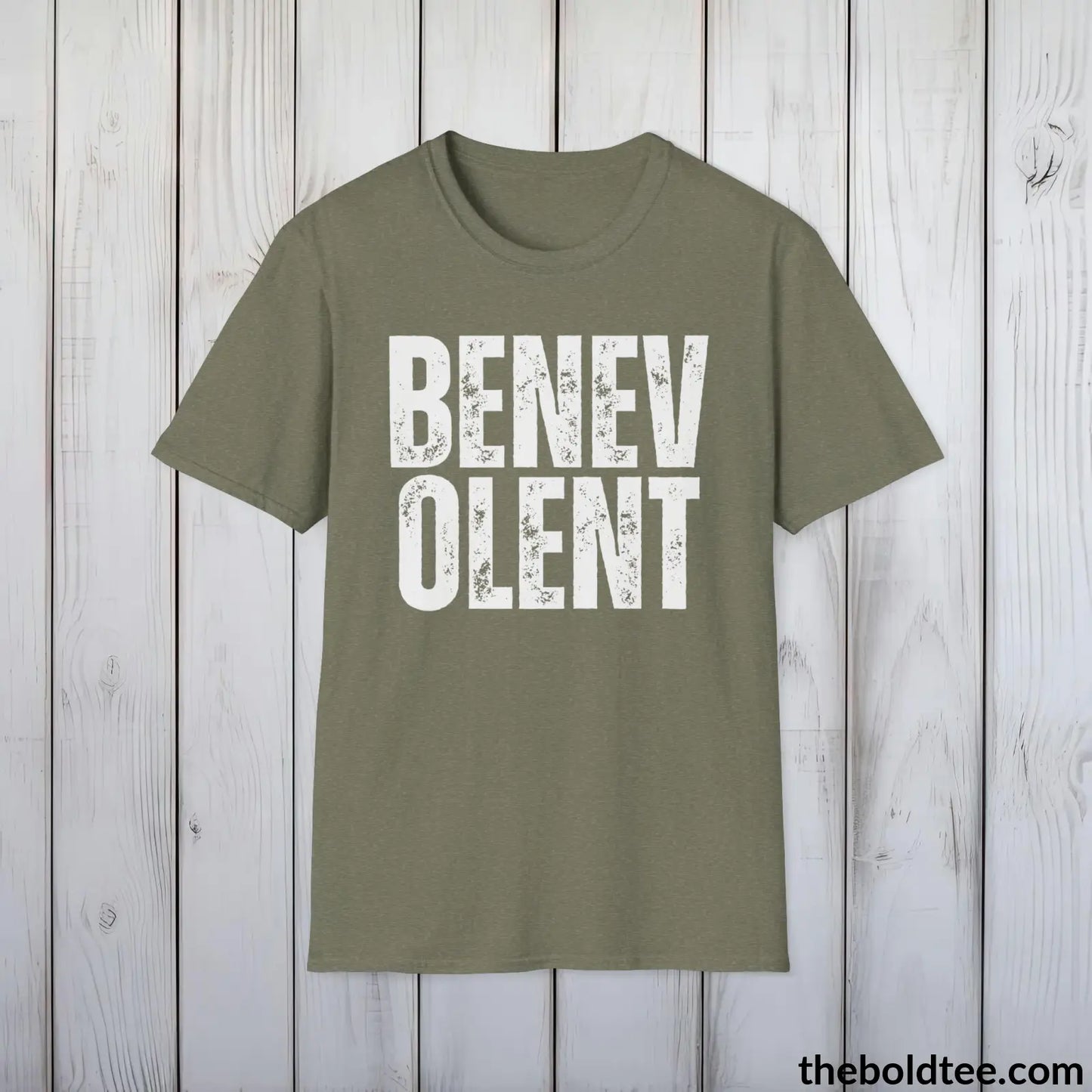 BENEVOLENT Tee - Casual, Sustainable & Soft Cotton Crewneck Unisex T-Shirt - 9 Bold Colors