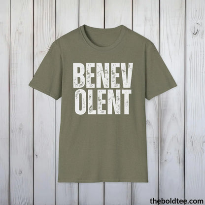 BENEVOLENT Tee - Casual, Sustainable & Soft Cotton Crewneck Unisex T-Shirt - 9 Bold Colors