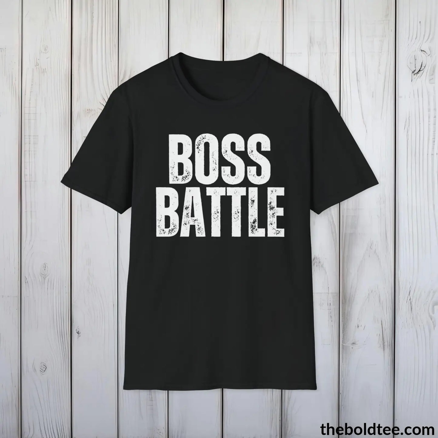 BOSS BATTLE Gamer Tee - Sustainable & Soft Cotton Crewneck Unisex T-Shirt - 9 Bold Colors