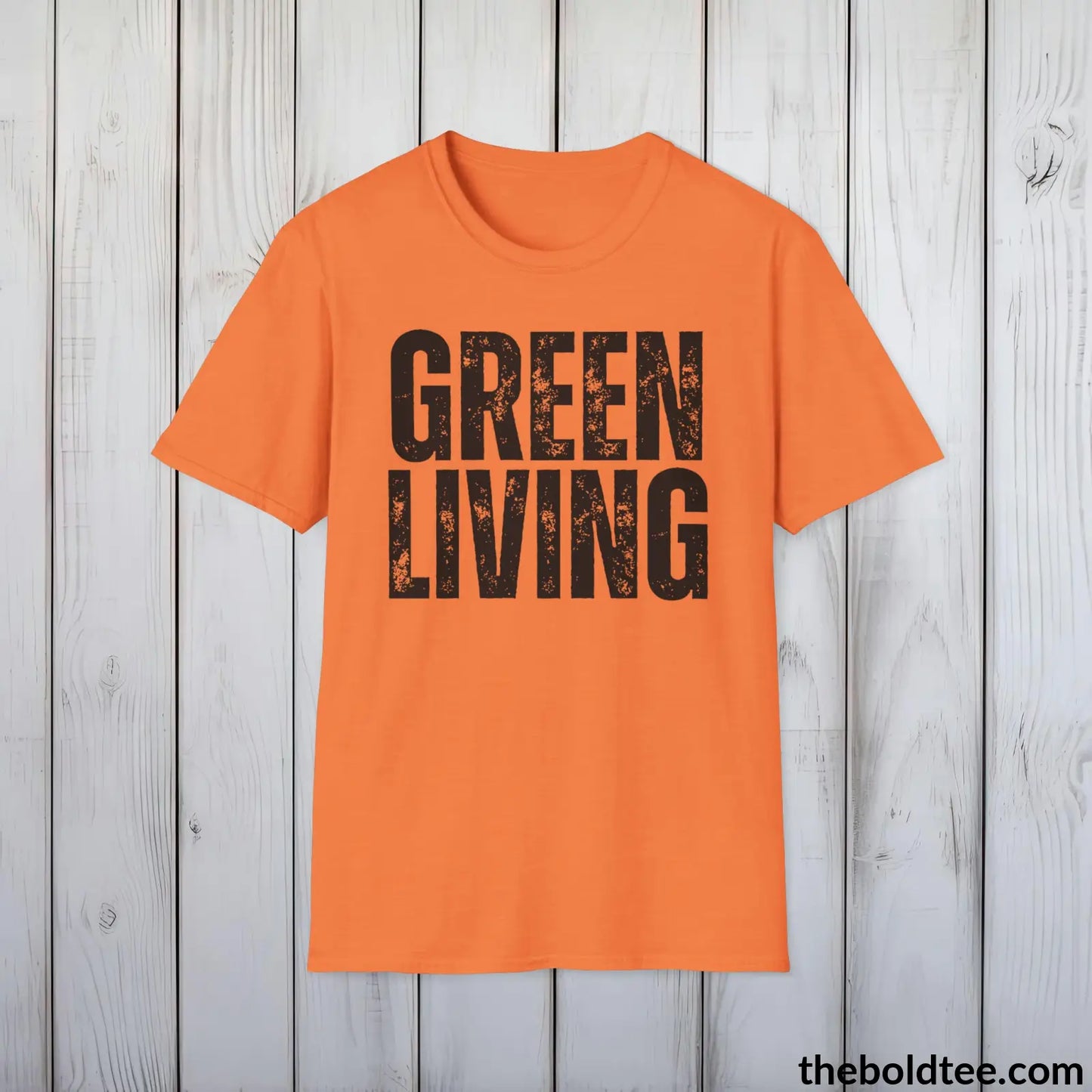 GREEN LIVING Tee - Casual, Sustainable & Soft Cotton Crewneck Unisex T-Shirt - 9 Bold Colors