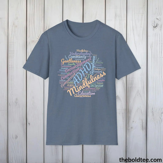 ADHD Awareness & Support T-Shirt - Acceptance and Understanding Unisex Tee - Mindful ADHD Community Support Tee Gift - 8 Trendy Colors