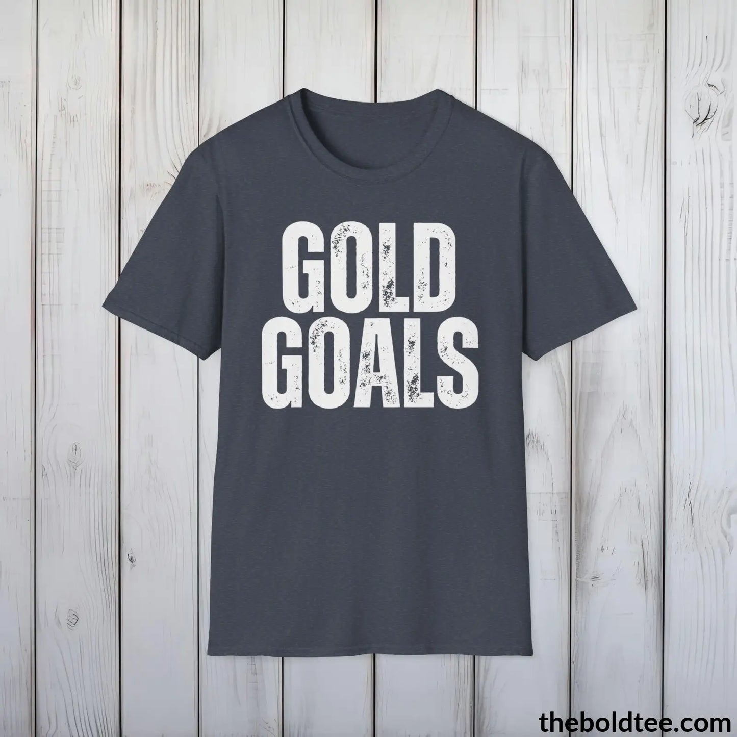 Bold GOLD GOALS Tee - Premium Cotton Crewneck Unisex T-Shirt - 9 Bold Colors