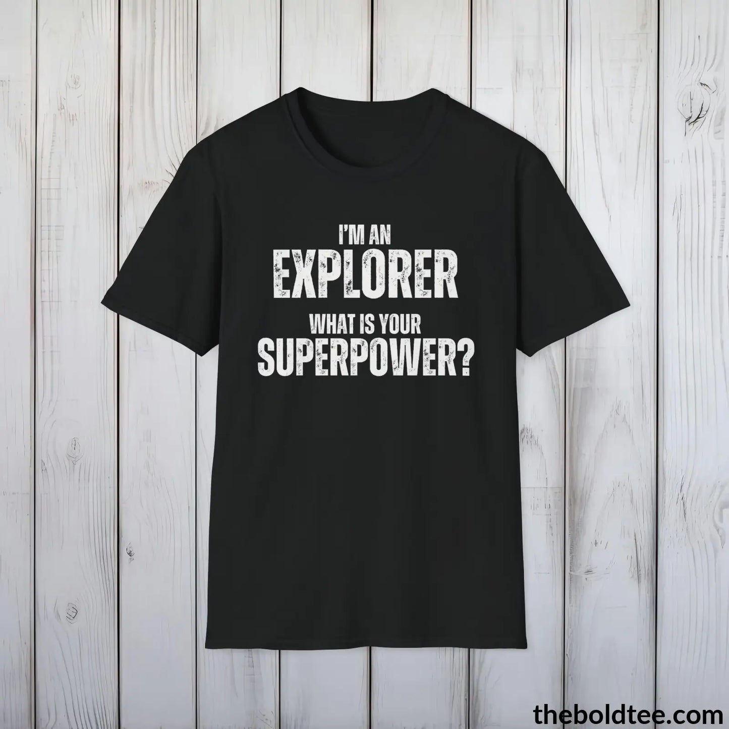 EXPLORER Superpower Tee - Casual, Sustainable & Soft Cotton Crewneck Unisex T-Shirt - in 9 Bold Colors